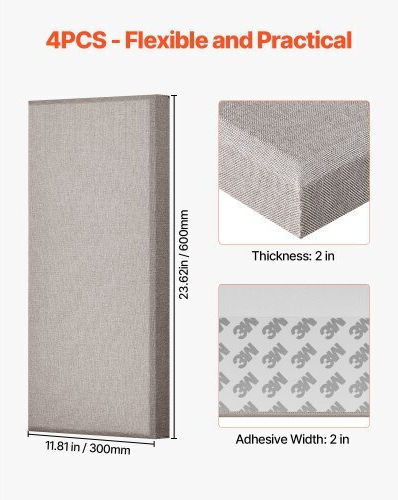 3D Wall Panels Adhesive Brown 59.944x29.972cm 4 Pieces