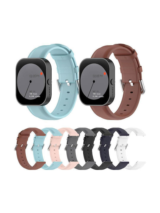 Curea Ceas Piele Naturală Vârf Rotund 20 Mm Neagră