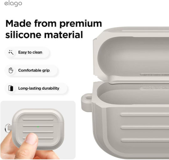 Elago Armor Hang Case Case Silicone in Gray color for Apple AirPods Pro 3