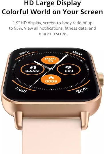Colmi P81 Smartwatch με Παλμογράφο (Χρυσό)