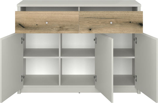 Μπουφές Karin 3d2s Ξύλινος με Συρτάρια Μπεζ 126x36.5x91cm