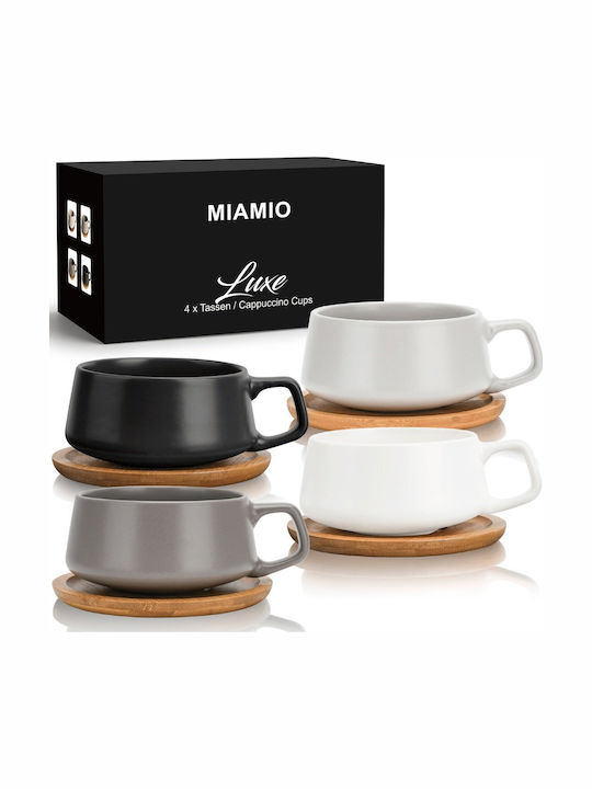Miamio Set Căni Cappuccino Bambus Gri 320ml 4buc