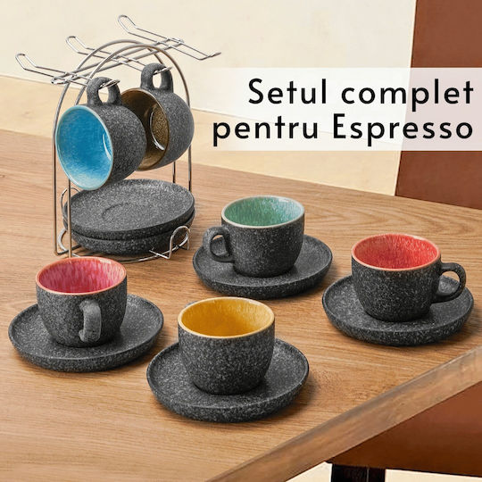 Miamio Set Tassen Espresso Keramik Mehrfarbig 80ml 6Stück