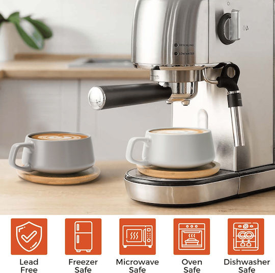 Miamio Set Căni Cappuccino Bambus Gri 320ml 4buc