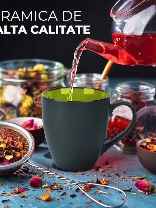Miamio Set Căni Maro De ceramică Multicolore 350ml 6buc