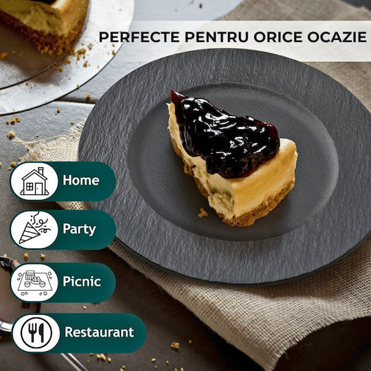 Miamio Oasis Collection Black Ceramic Dinnerware Set 4pcs