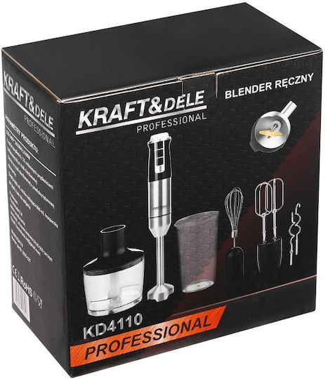 Kraft & Dele Blender De Mână Cu Tijă Din Inox 1500W Argintiu