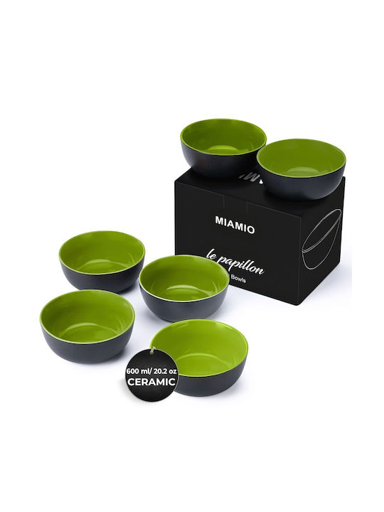 Miamio Bol de Servire Rotund Ceramică Verde cu Diametru 15buc 6buc