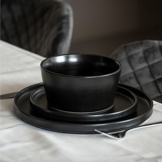 Miamio Bol de Servire Rotund Ceramică Negru cu Diametru 15buc 4buc