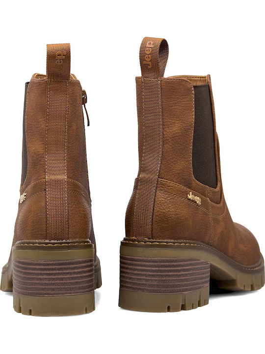 Leather Women's Ankle Boots Tabac Brown