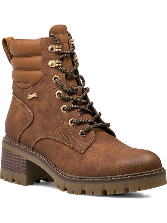 Leather Women's Ankle Boots Tabac Brown