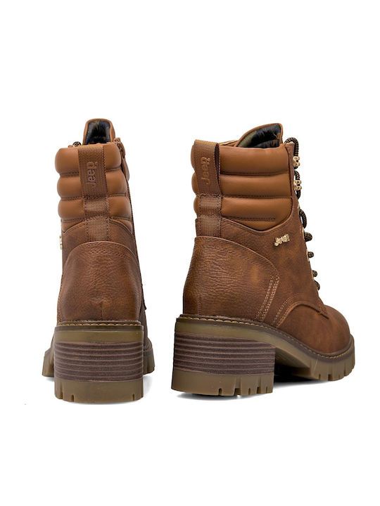Leather Women's Ankle Boots Tabac Brown