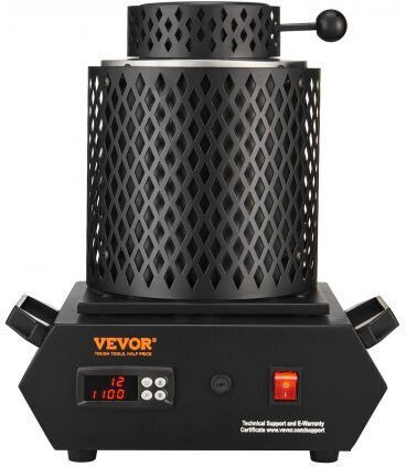 Vevor Gold Melting Furnace 1350w Maximum Temperature 1150°c Digital Electric Melting Furnace Ceramic Crucibles 1 Kg 3 Kg Crucible Tongs Gloves Gold Silver Aluminum Copper