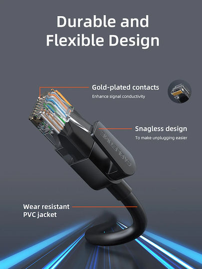 Cabletime Direct Attach Copper Cat.6 Gigabit Network Cable Ethernet 5m Black