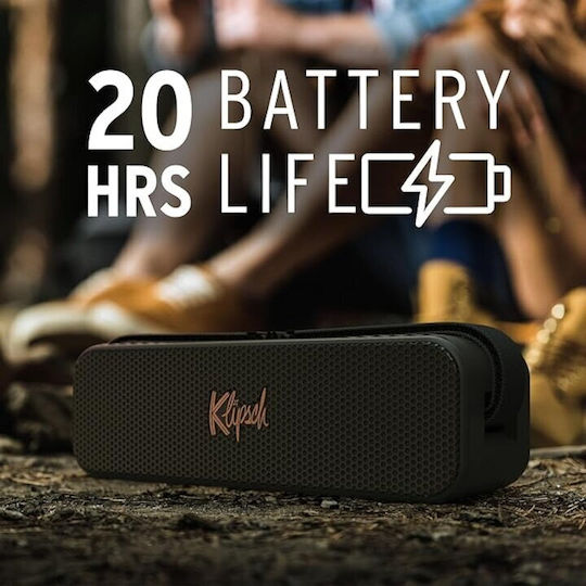 Klipsch Detroit Waterproof Bluetooth Speaker 18W with Battery Life up to 20 hours Black