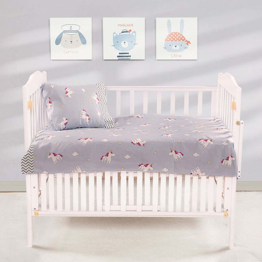 Beauty Home Подредба с Ластик Сиви 120x160см
