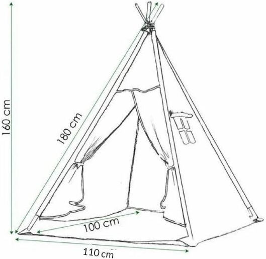 Kidizi Kids Indian Teepee Play Tent Gray