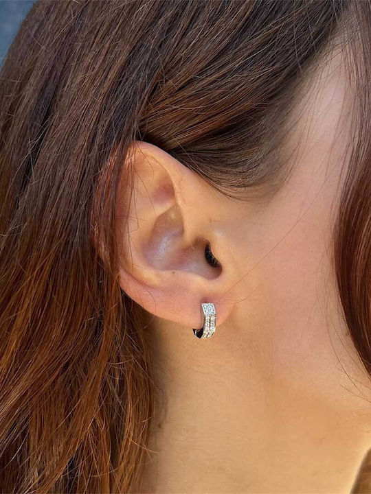 Xryseio Einzelner Ohrring aus White Gold mit Diamant