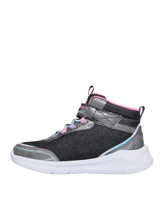 Unicorn Chaser Kinder Sneakers Hoch mit Klettverschluss & Lichtern Schwarz