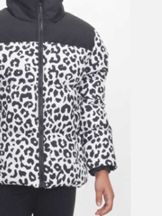 Kinder Steppjacke White-black Leopard