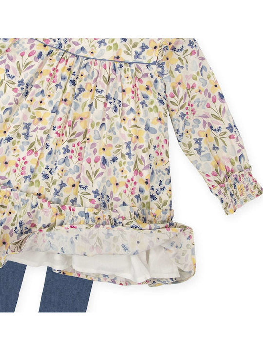 Kids Dress Long Sleeve Set with Tights Multicolour