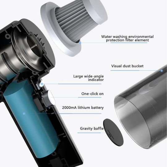 Aerbes AB-J391 Rechargeable Handheld Vacuum 7.4V Black