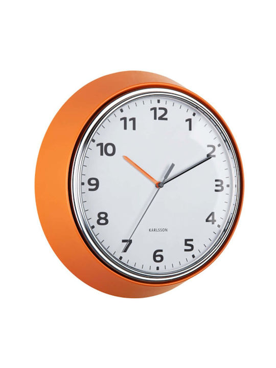Karlsson Silent Wall Clock Metallic Orange Ø34cm