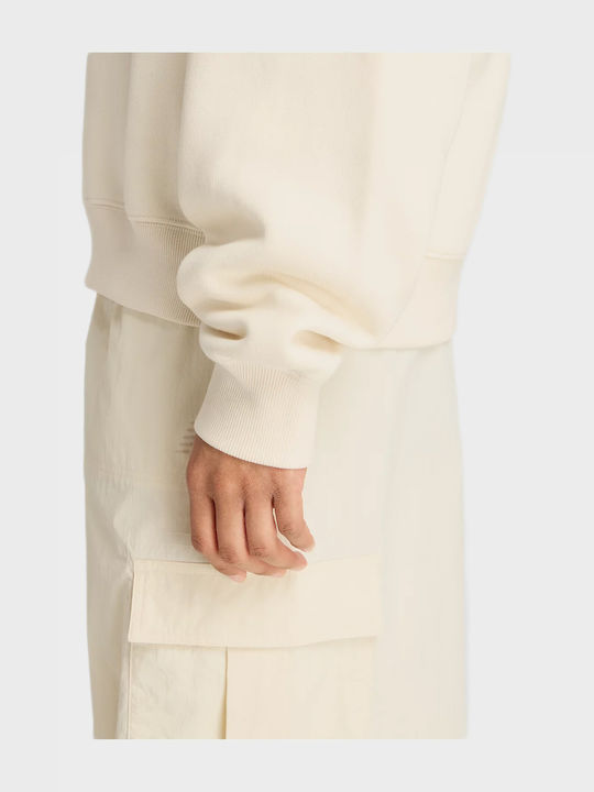 Winter Women's Cotton Blouse with Hood Beige