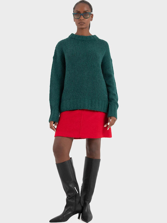 Sloossy Γυναικείο Πουλόβερ Μάλλινο Dark Green