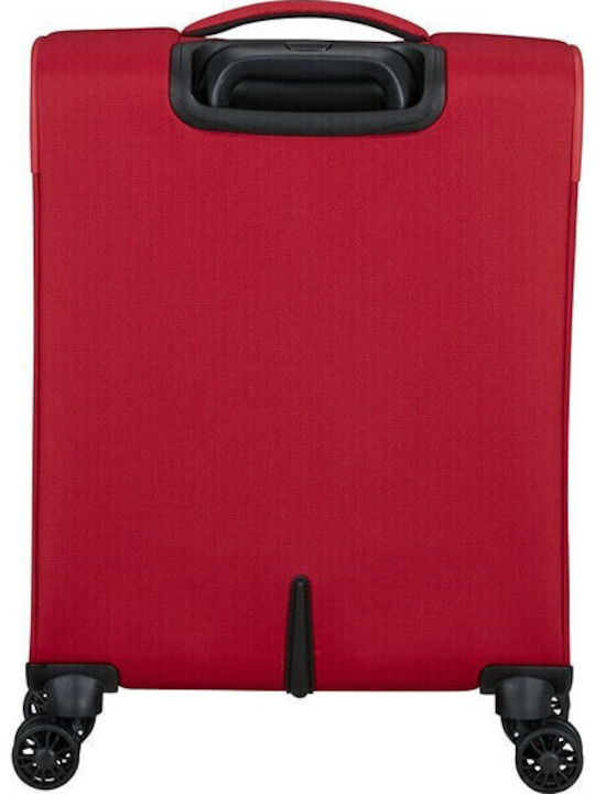 American Tourister Spinner Cabin Fabric Suitcase Astral Red With 4 Wheels Height 55cm