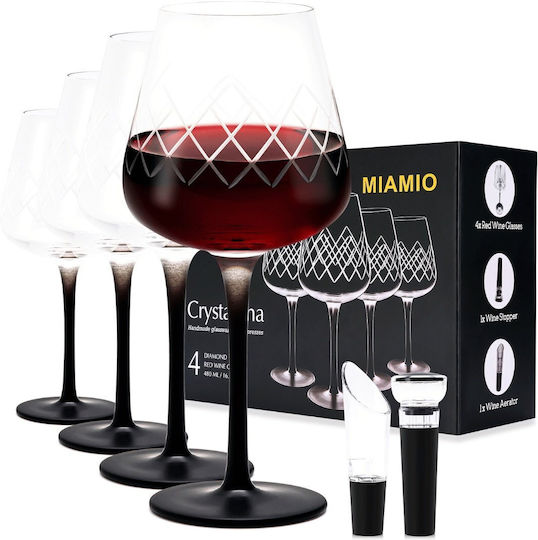 Miamio Σετ Ποτήρια από Γυαλί 480ml 4τμχ
