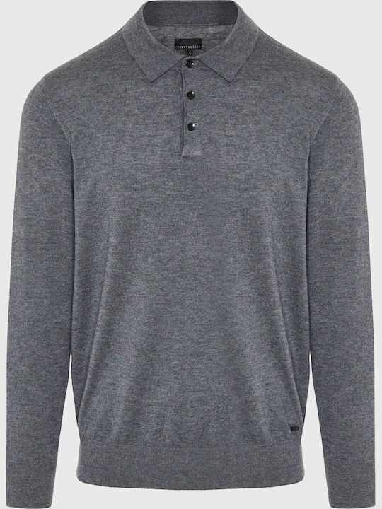 Polo Langarmbluse Gray
