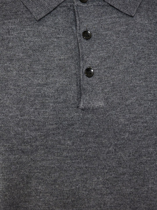 Polo Langarmbluse Gray