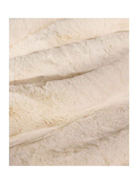 Decke Pelzige Übergröße 240x220cm Ivory