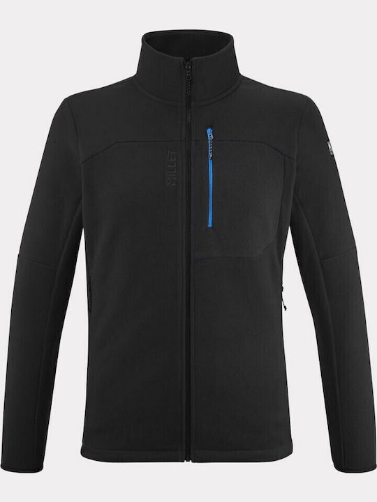Men's Fleece Cardigan with Hood Black