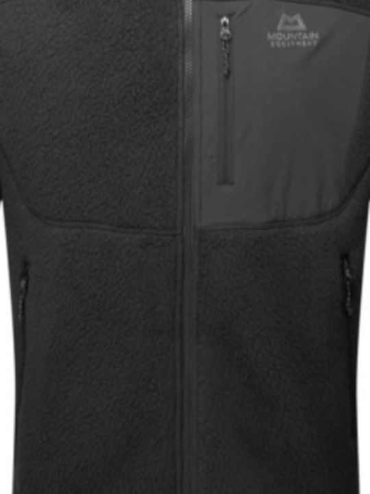 Herren Fleecejacke mit Kapuze Schwarz