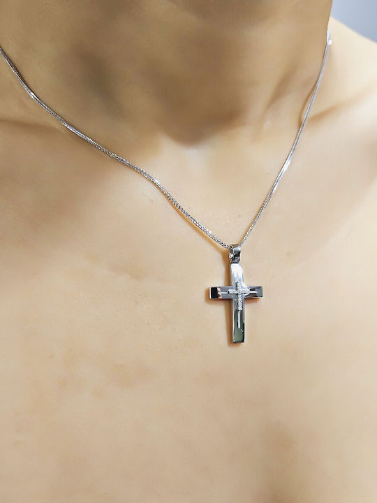 Women's White Gold Cross 14K with Chain