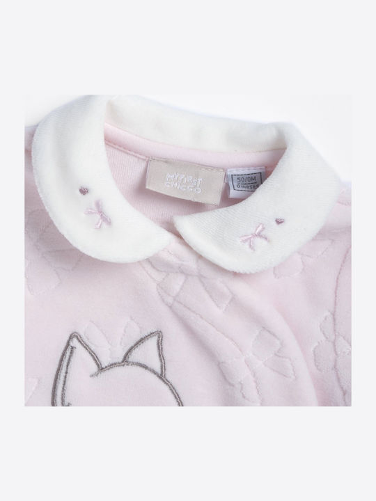 Chicco Бебешко Боди Дълъг ръкав Велур Pink