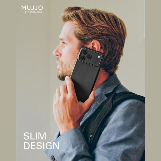 Mujjo Umschlag Rückseite Leder 1mm Schwarz (iPhone 17 Pro Max)