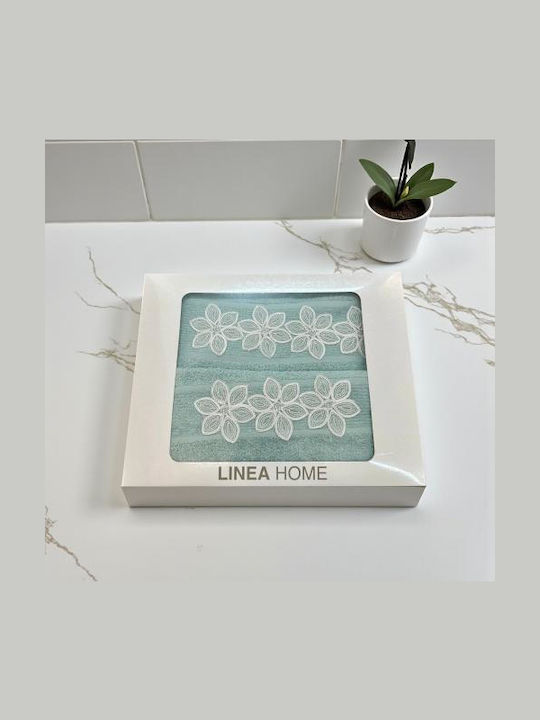 Linea Home Πετσέτα Προσώπου Como Μέντα 2τμχ Βάρους 500gr/m²