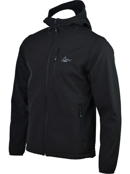 Χειμωνιάτικο Μπουφάν Softshell Αδιάβροχο και Αντιανεμικό Μαύρο