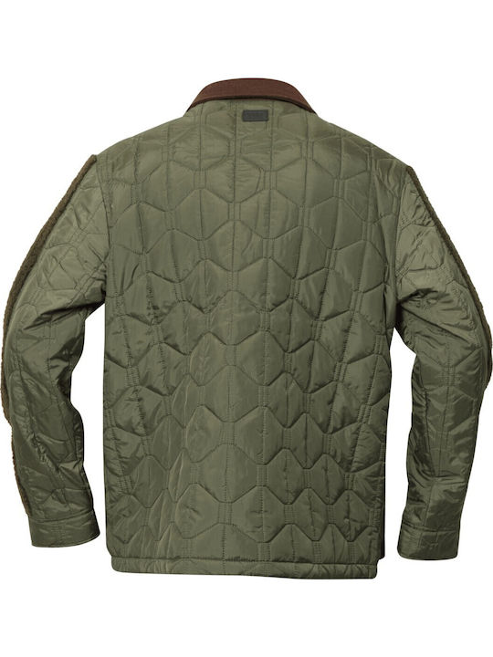 Geacă Puffer Verde Olive, Maro