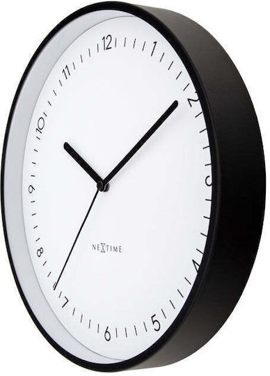 Nextime Leise Wanduhr Metallisch Weiß Ø30cm