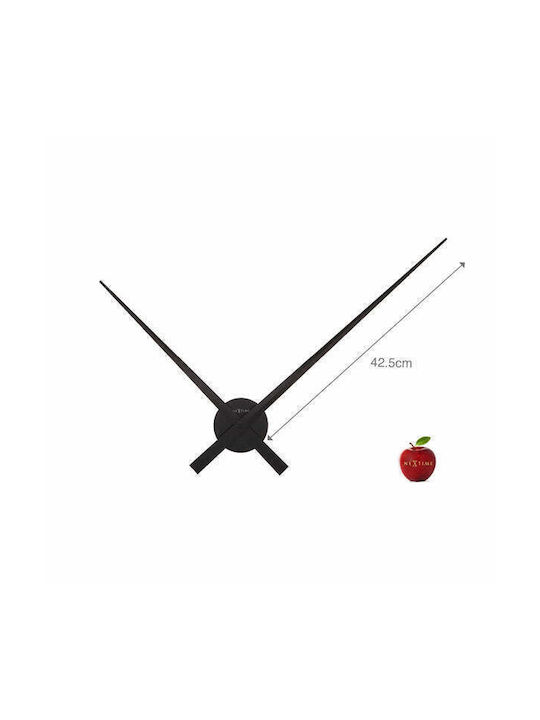 Nextime Silent Wall Clock Metallic Black Ø85cm