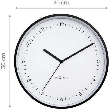 Nextime Leise Wanduhr Metallisch Weiß Ø30cm