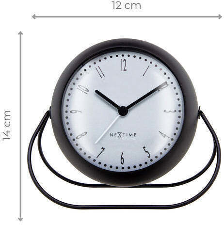 Nextime Αθόρυβο Επιτραπέζιο Ρολόι Μεταλλικό με Ξυπνητήρι Λευκό 5245ZW
