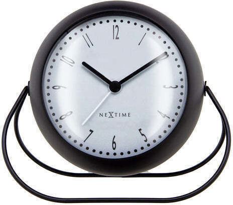 Nextime Αθόρυβο Επιτραπέζιο Ρολόι Μεταλλικό με Ξυπνητήρι Λευκό 5245ZW