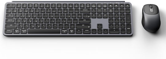 Keychron B6 Pro Combo KCBD4-GR Wireless Bluetooth Keyboard & Mouse Set Greek Compatible with Mac Gray