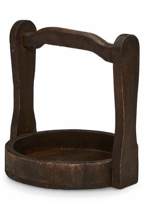 Yuk Wooden Round Serving Tray with Handles 33x31cm 3331DR 1pcs