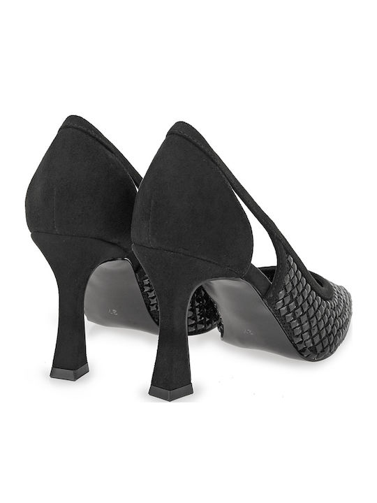 Lamina 275 Suede Γόβες με Ψηλό Τακούνι Μαύρες